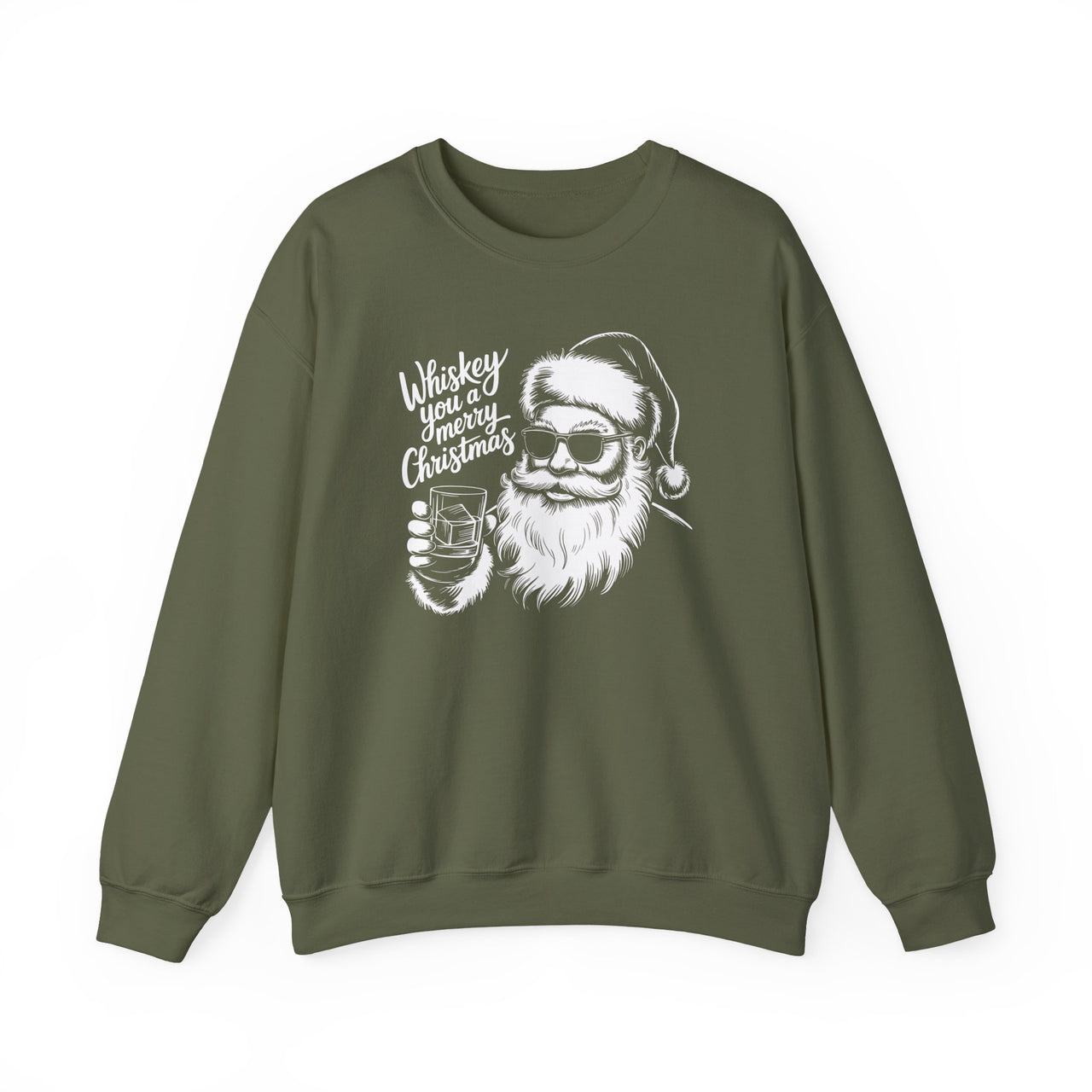 Whiskey You a Merry Christmas – Funny Santa Whiskey Sweatshirt