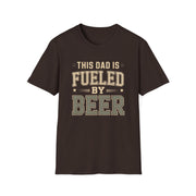 a brown t-shirt with 'This Dad is Fueled by Beer' text funny father's day gift