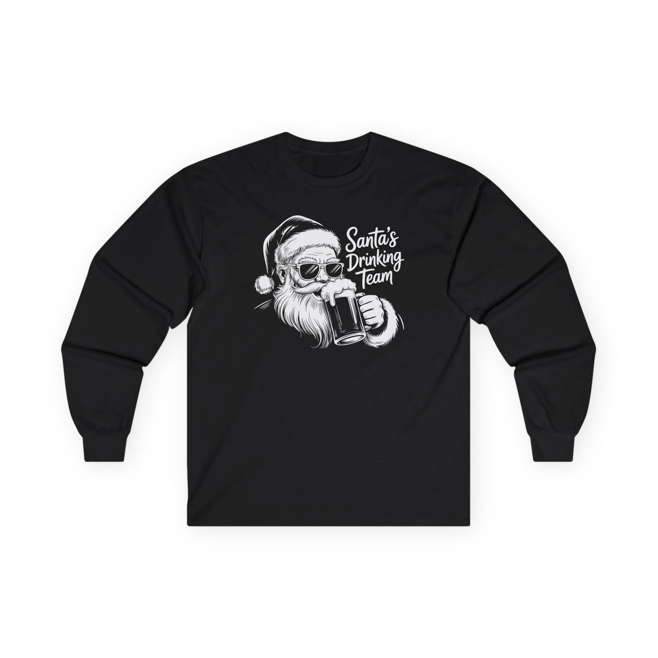 Santa’s Drinking Team – Funny Christmas Party Long Sleeve Tee