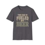 a gray t-shirt with 'This Dad is Fueled by Beer' text funny father's day gift