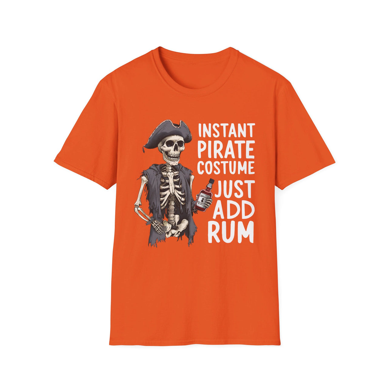 Instant Pirate Costume Just Add Rum Funny Halloween Graphic Tee