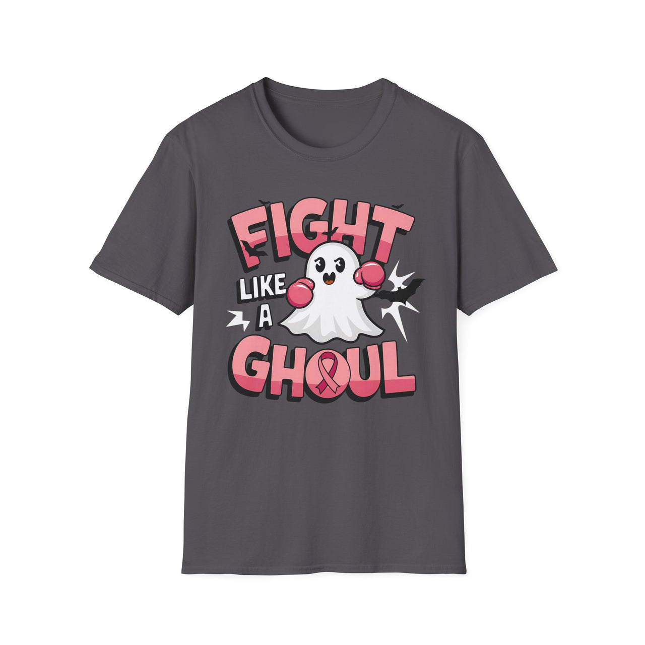 Fight Like a Ghoul Halloween T-Shirt – Breast Cancer Awareness Ghost Design