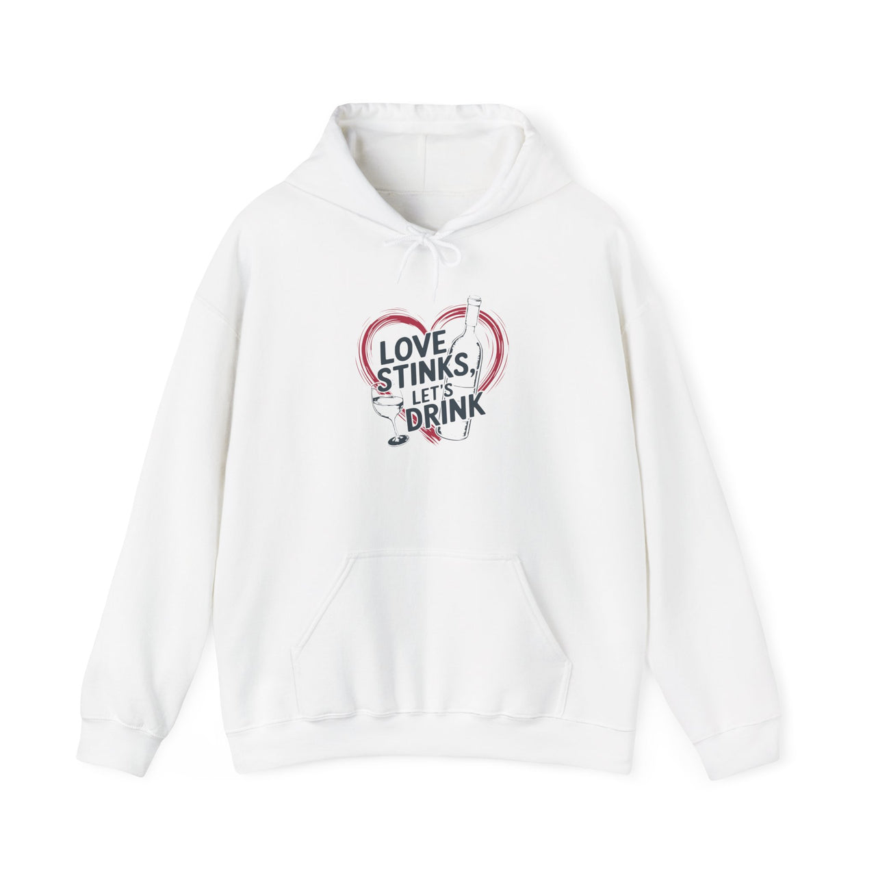 Love Stinks Lets Drink Funny Valentines Hoodie Cute Valentines Day Pullover Perfect Gift for Her or Him