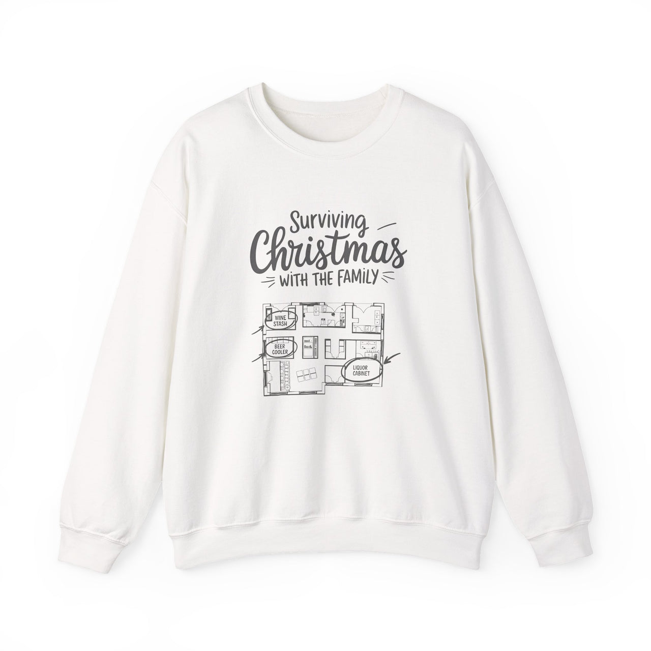 Surviving Christmas With the Family Sweatshirt – Funny Holiday Drinking Shirt, Party Sweater, Hilarious Xmas Gift for Adults