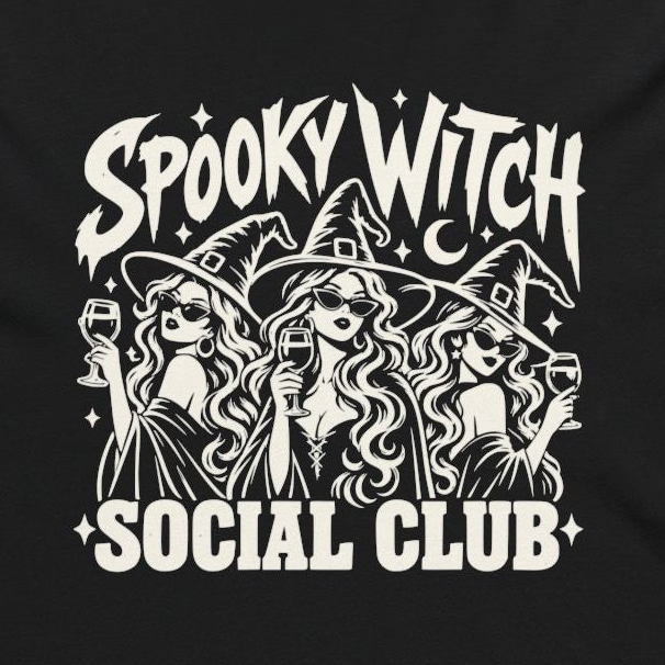 Spooky Witch Social Club Halloween Lightweight Hoodie