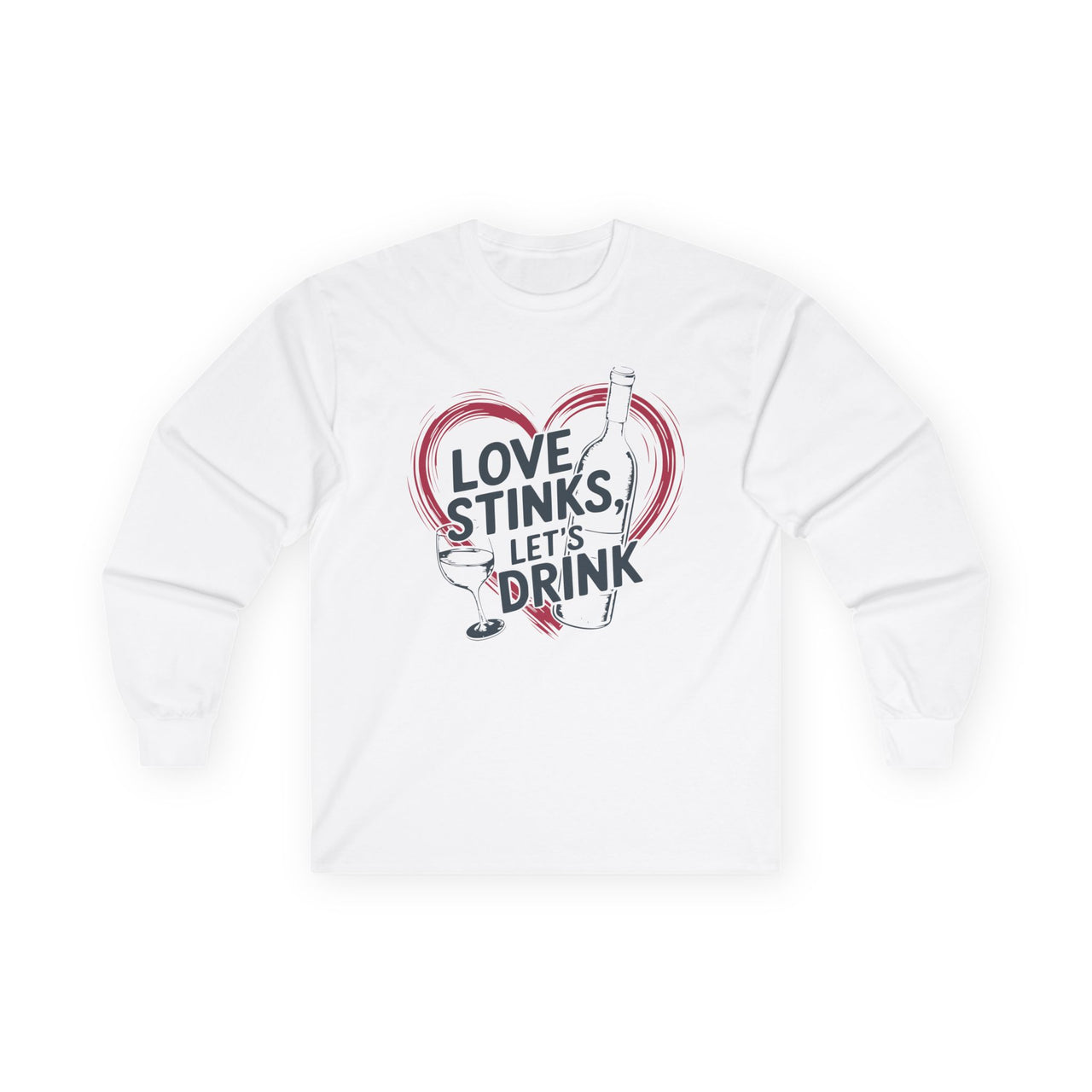 Love Stinks Lets Drink Funny Valentines Long Sleeve Shirt Cute Valentines Day Tee Perfect Gift for Her or Him