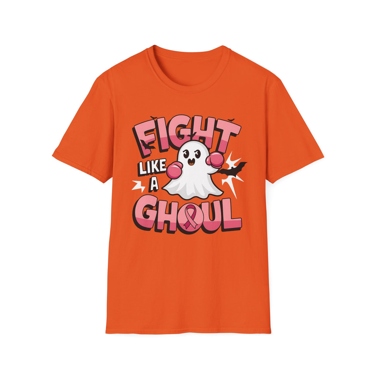 Fight Like a Ghoul Halloween T-Shirt – Breast Cancer Awareness Ghost Design