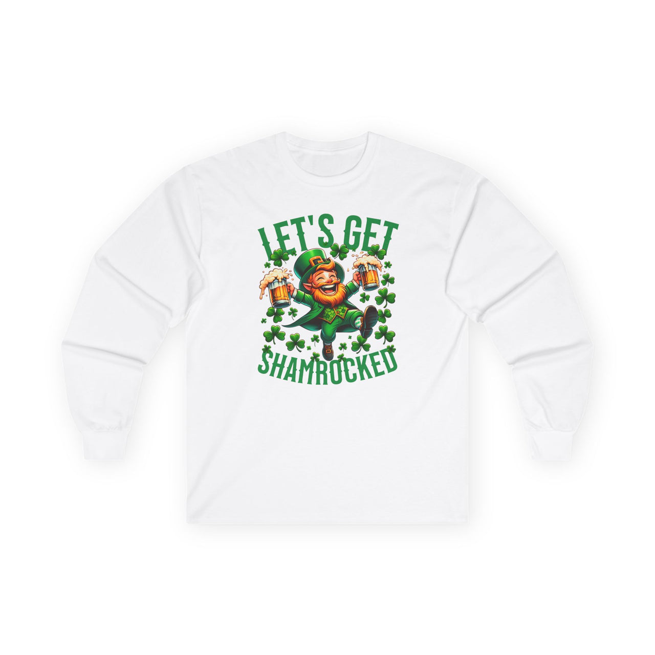 St. Patrick's Day Long Sleeve Shirt | Let’s Get Shamrocked | Funny Irish Drinking Tee | Lucky Clover Shirt