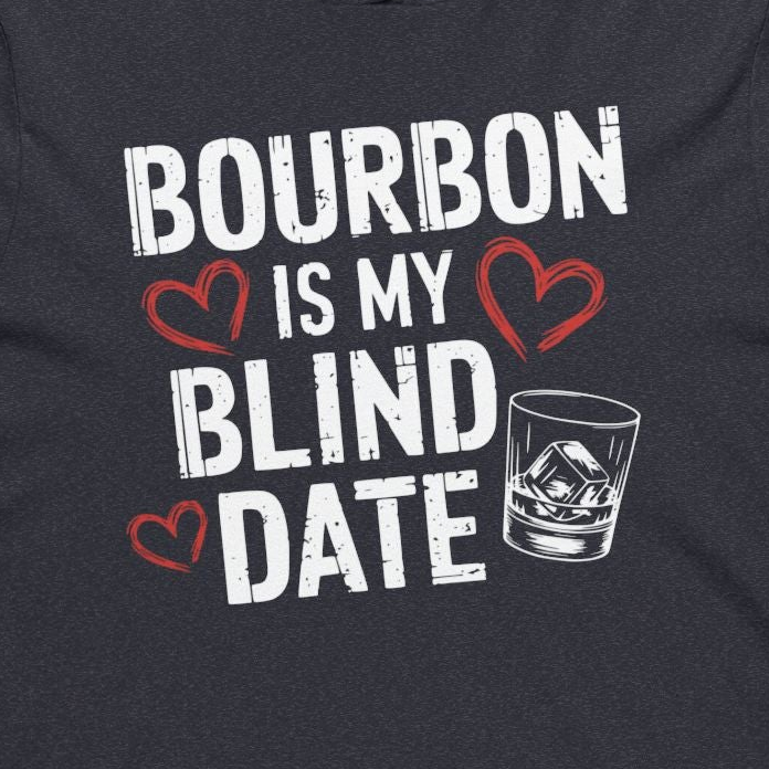 Bourbon Is My Blind Date - Funny Anti-Valentine's Day Featherweight Hoodie - Unisex (Men & Women)