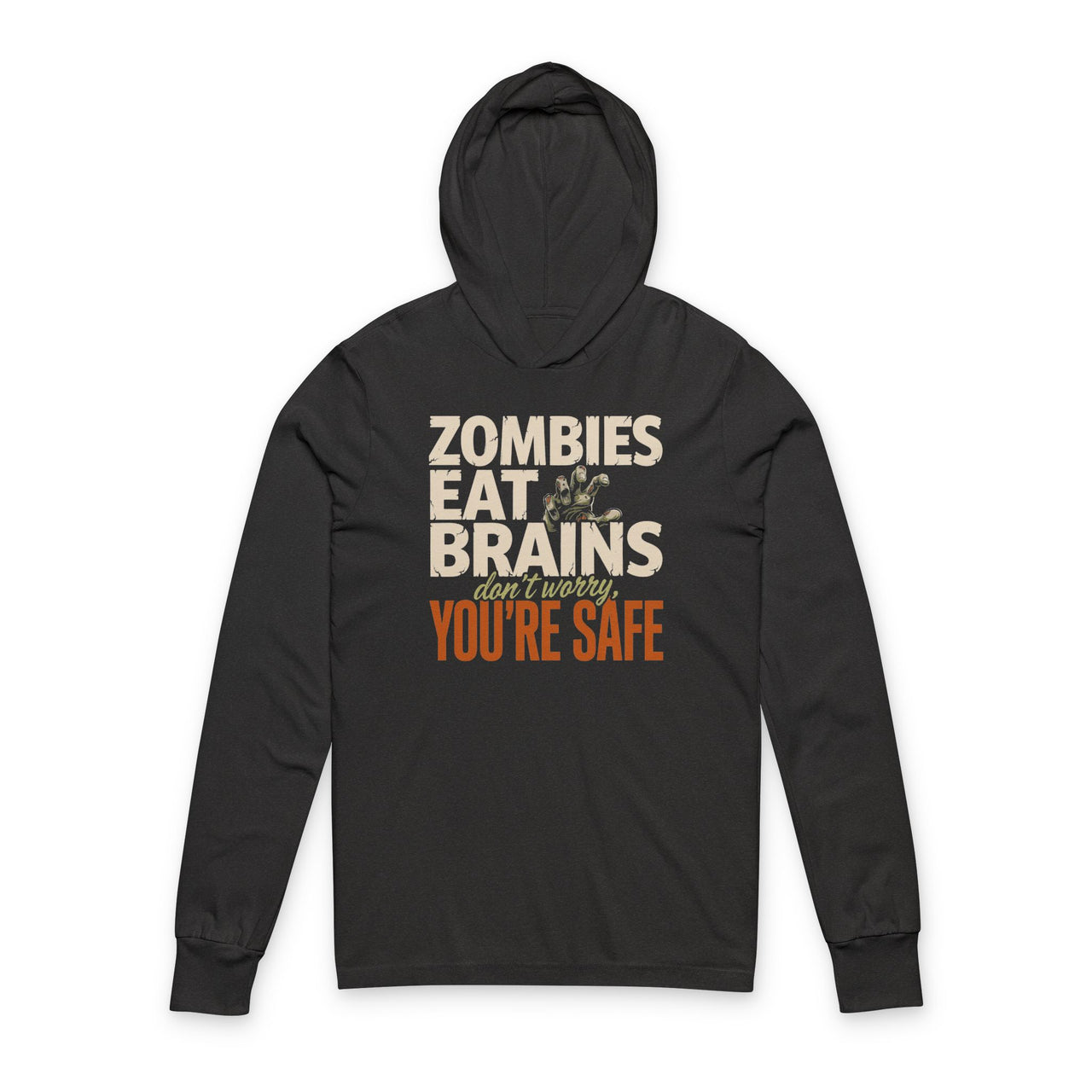 Zombies Eat Brains Funny Halloween Lightweight Hoodie