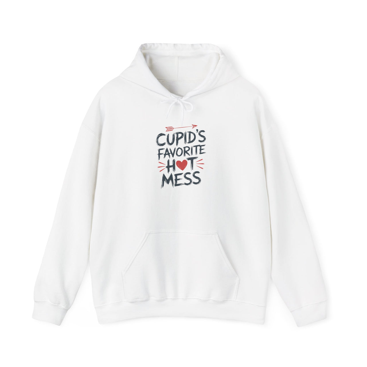 Cupids Favorite Hot Mess Funny Valentines Hoodie Fun Valentines Day Pullover Perfect Gift for Her