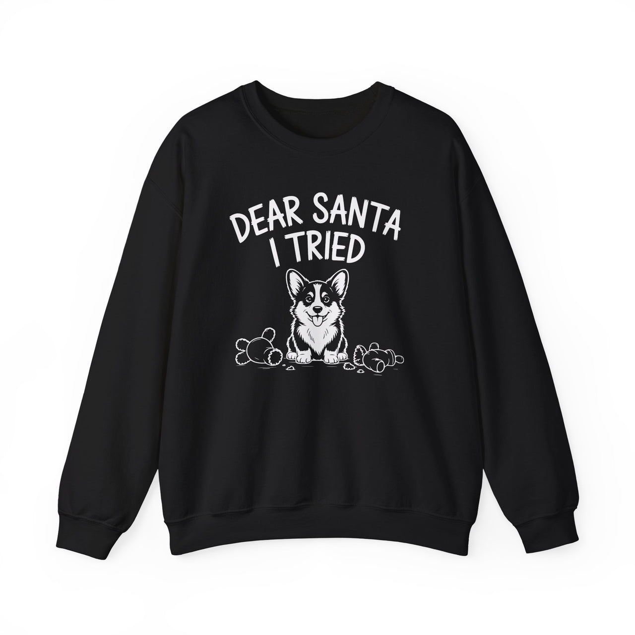 Dear Santa I Tried – Cute Corgi Christmas Sweatshirt