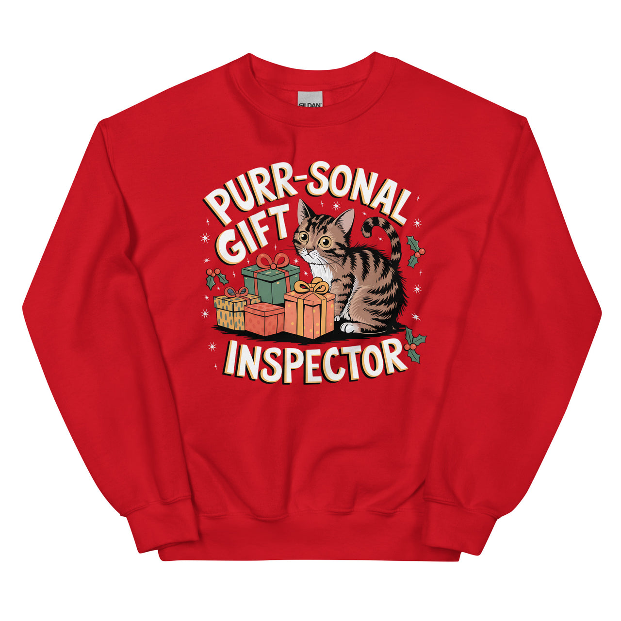 Purr-sonal Gift Inspector Sweatshirt – Funny Cat Lover Christmas Sweater