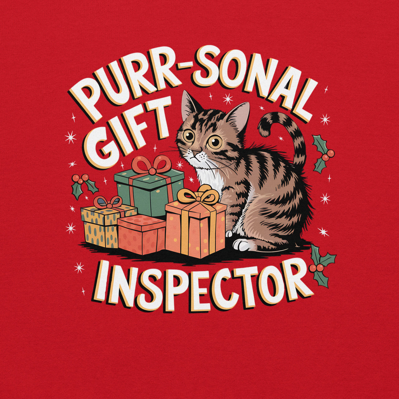 Purr-sonal Gift Inspector Sweatshirt – Funny Cat Lover Christmas Sweater