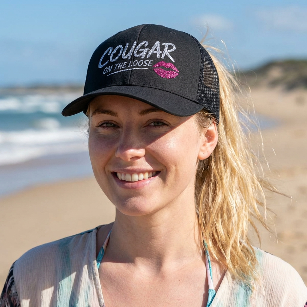 Cougar on the Loose Curved Trucker Hat