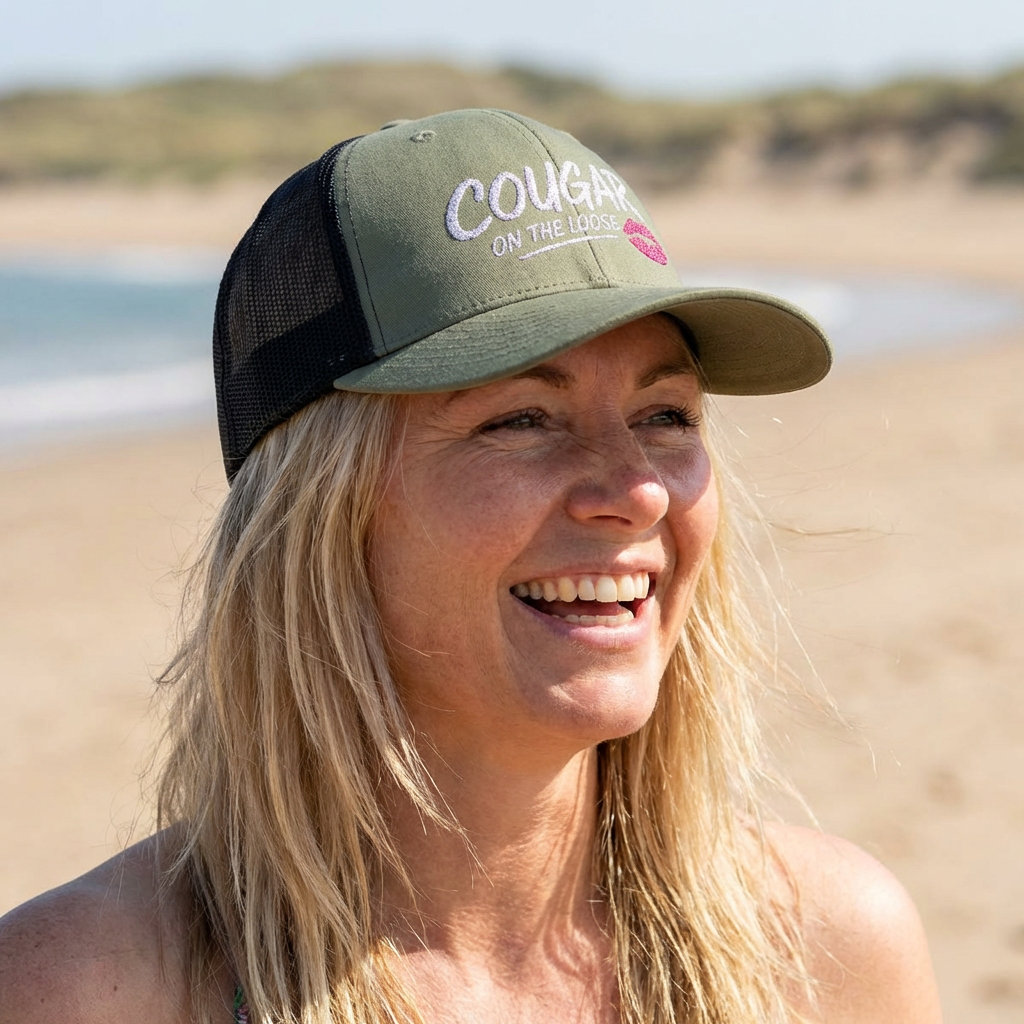 Cougar on the Loose Curved Trucker Hat