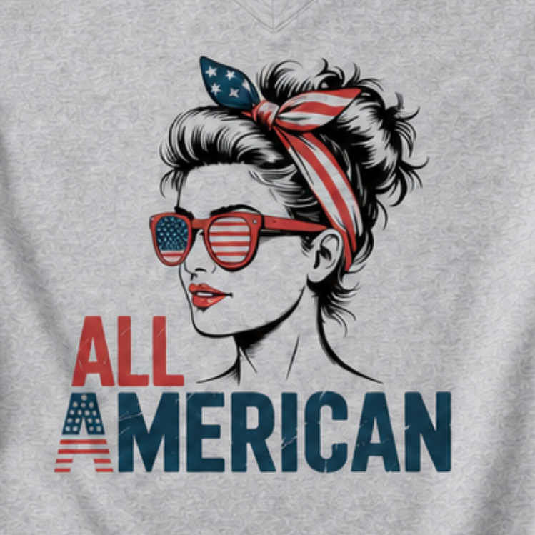 All American Women’s Patriotic V-Neck T-Shirt