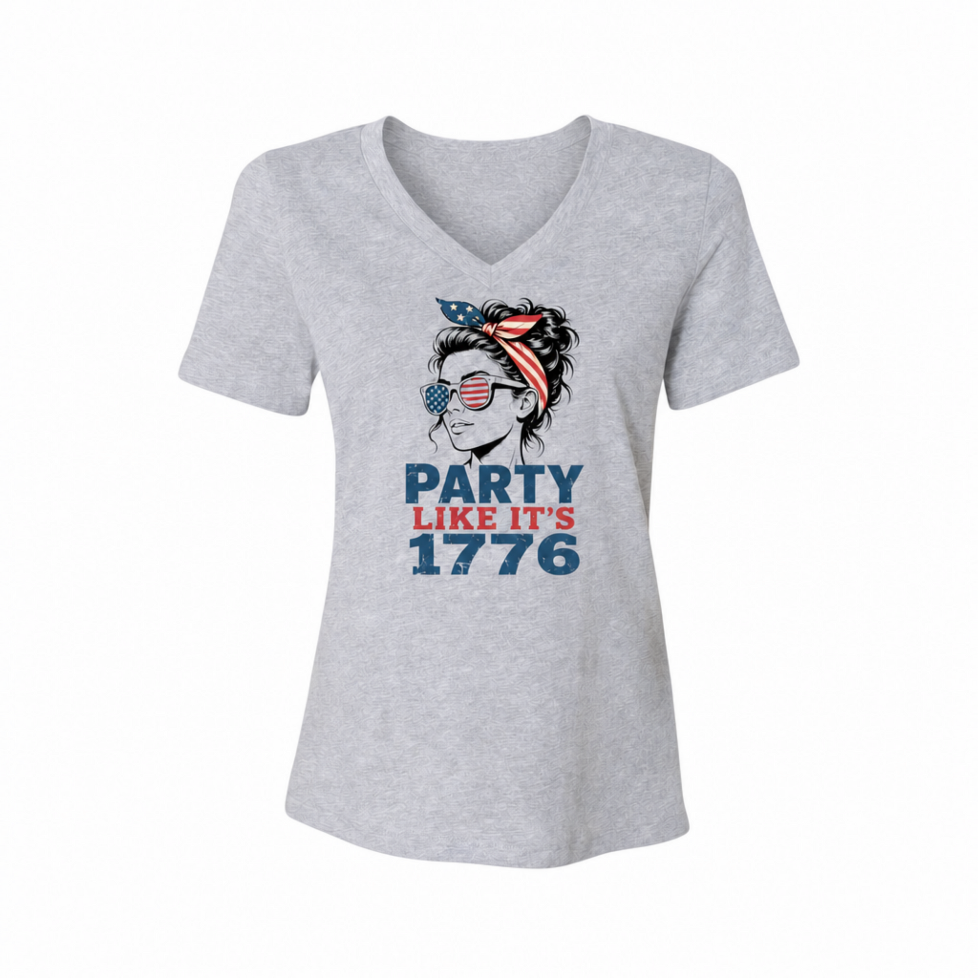 Women’s 4th of July shirt with retro patriotic girl design