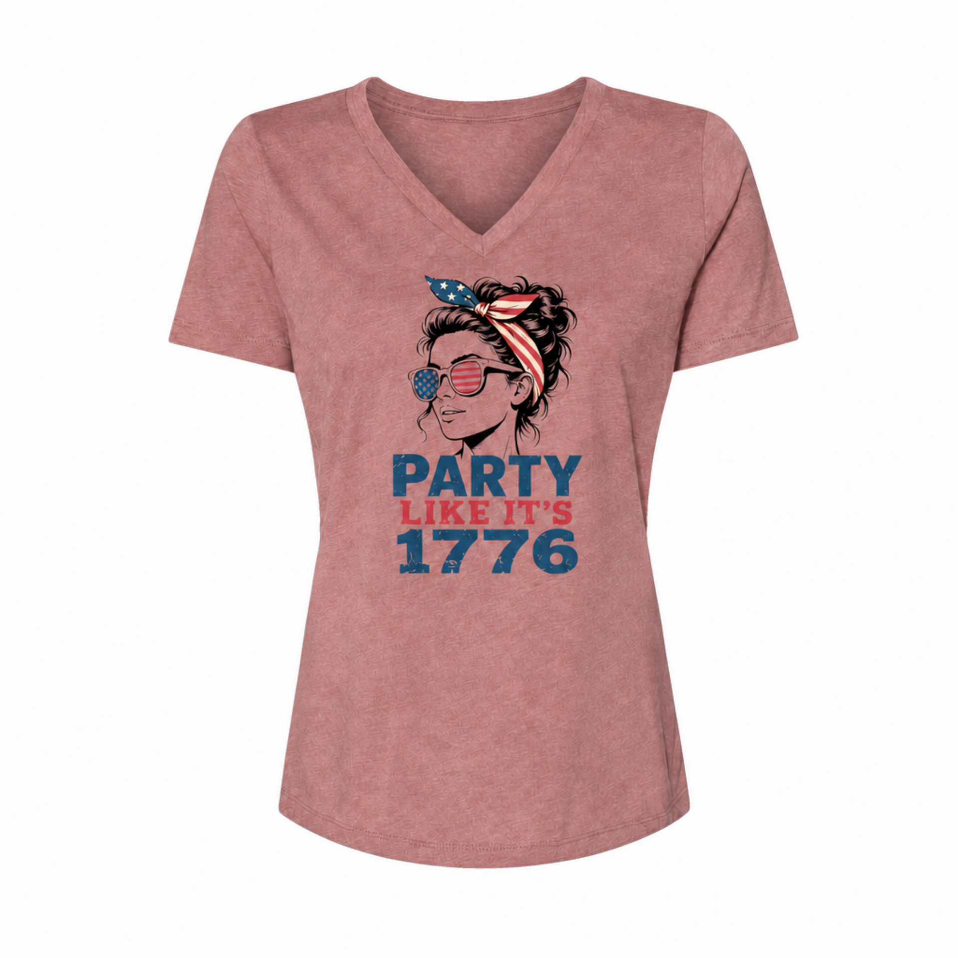 Women’s 4th of July shirt with retro patriotic girl design