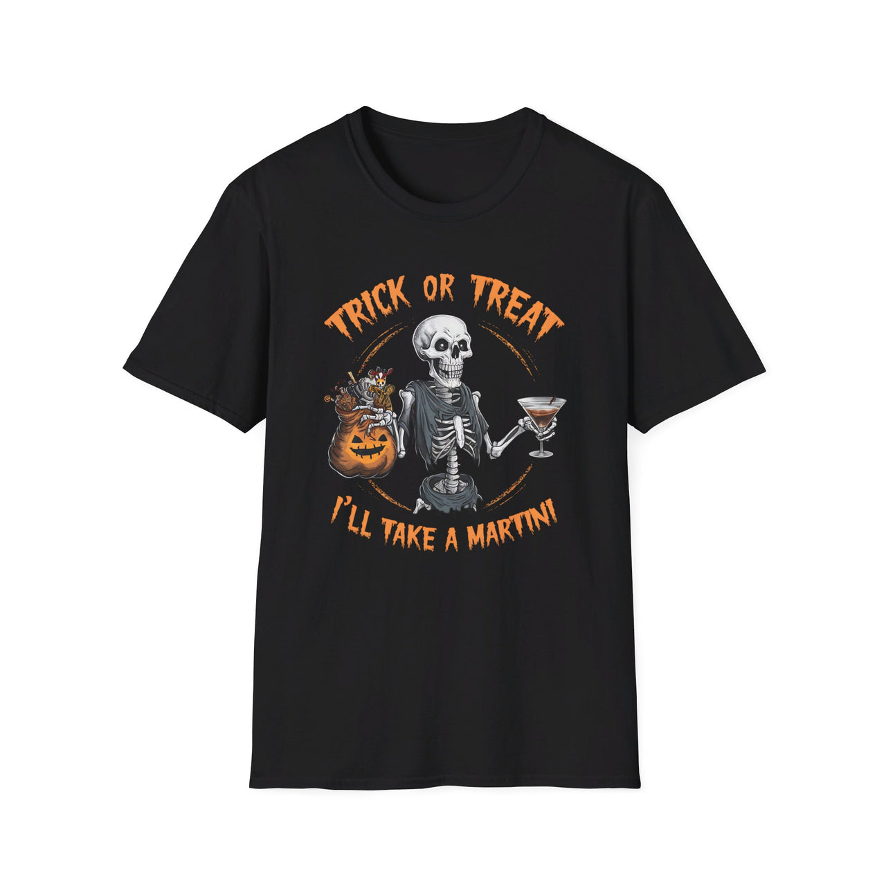 Trick or Treat I'll Take a Martini Funny Halloween Tee