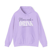 a purple hoodie with 'Mama needs a DRINK' text funny mothers day mom life design
