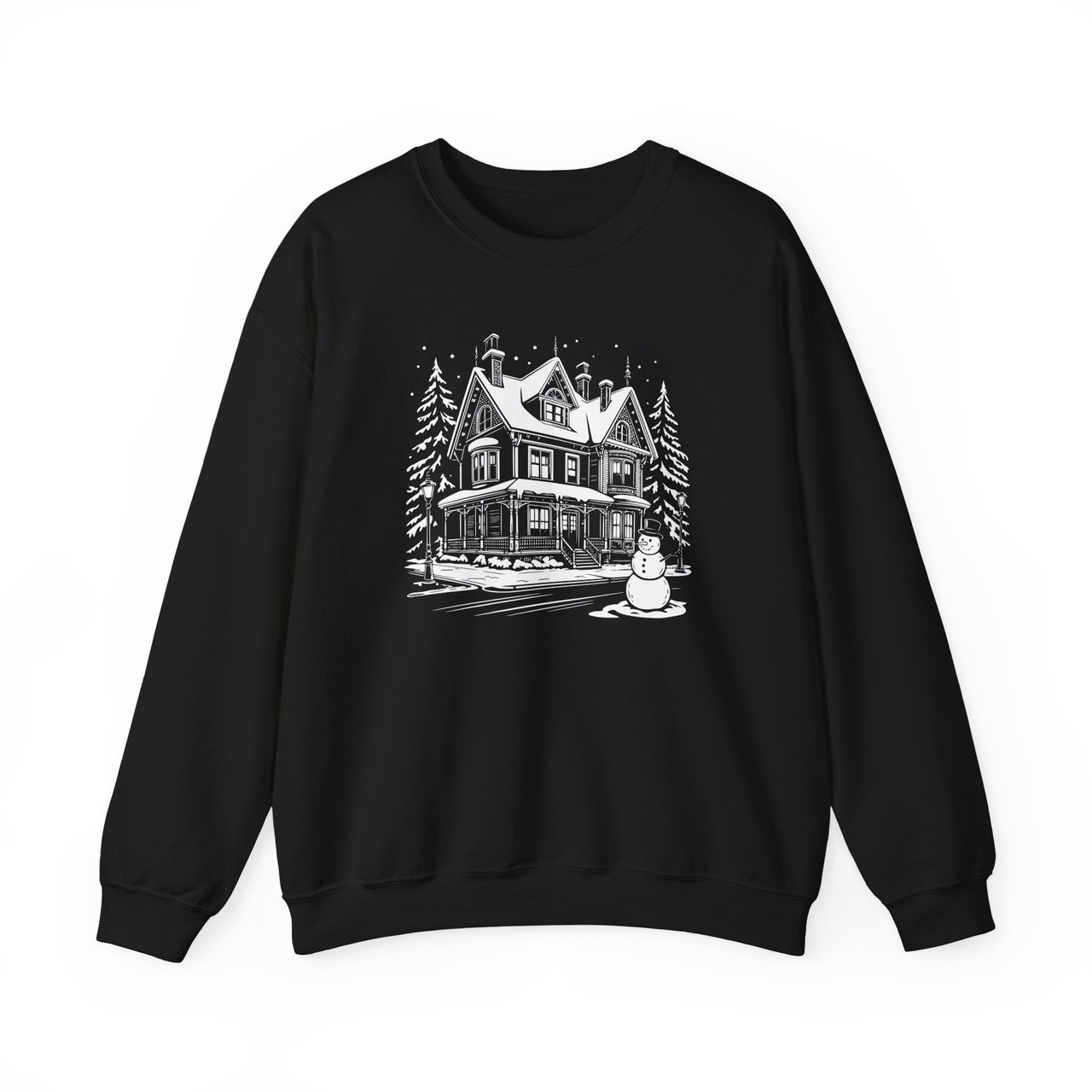 Snowy Mansion – Vintage Winter Christmas Sweatshirt