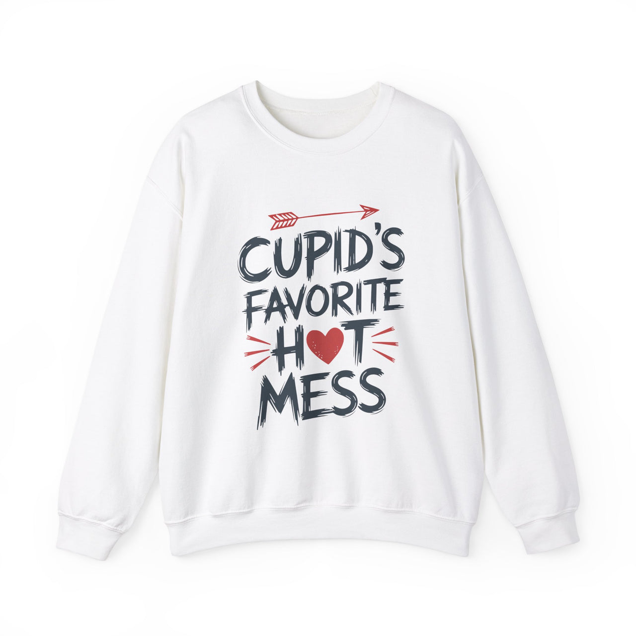 Cupids Favorite Hot Mess Funny Valentines Sweatshirt Fun Valentines Day Pullover Perfect Gift for Her