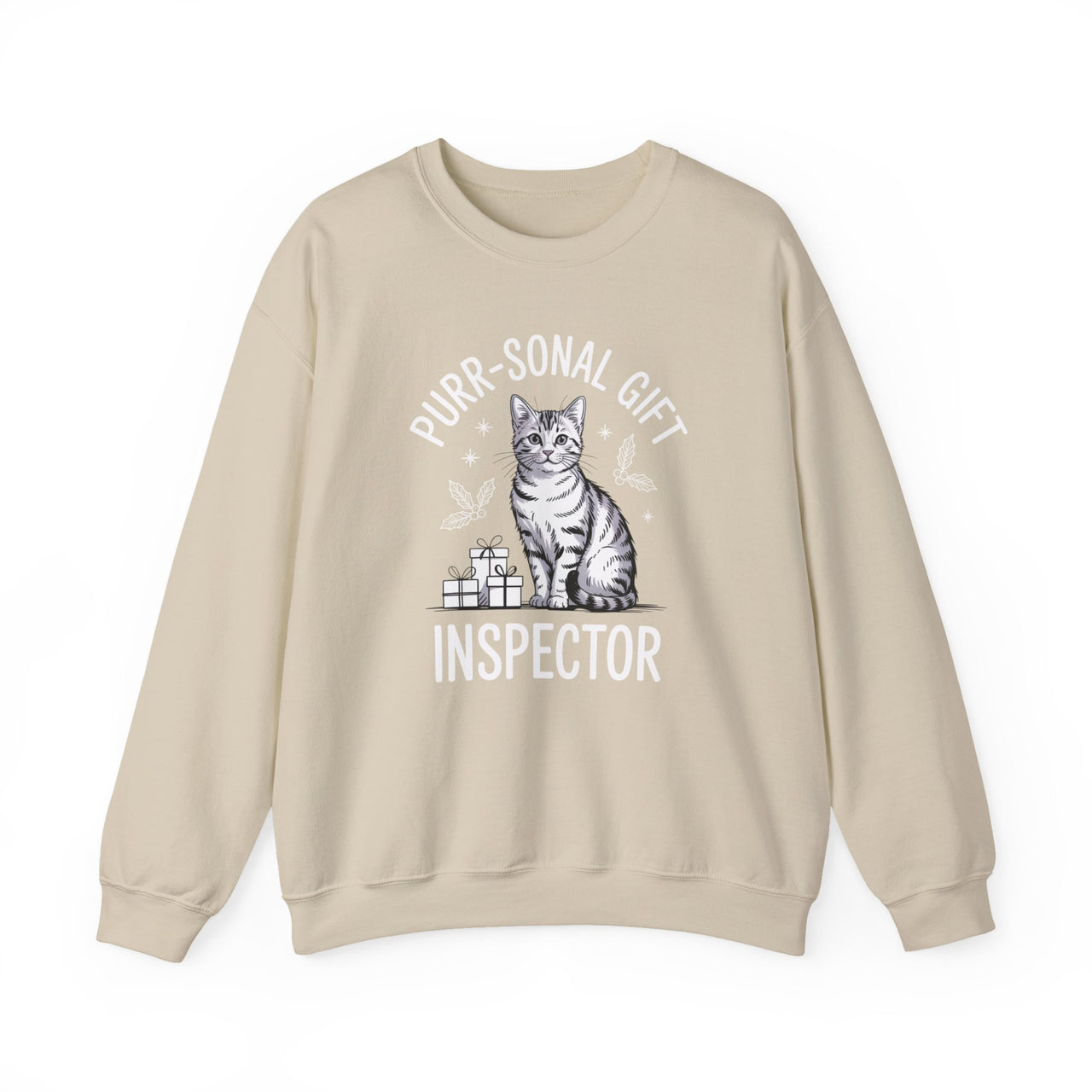Purr-sonal Gift Inspector – Cute Christmas Cat Sweatshirt