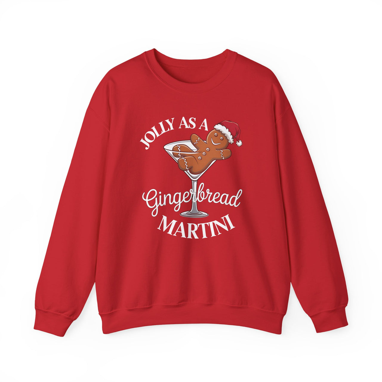 Jolly as a Gingerbread Martini Christmas Sweatshirt – Funny Holiday Drinking Apparel