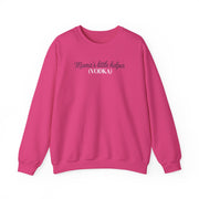 a pink sweatshirt with 'Mama's little helper (VODKA)' text funny mother's day, mom life, girls trip design
