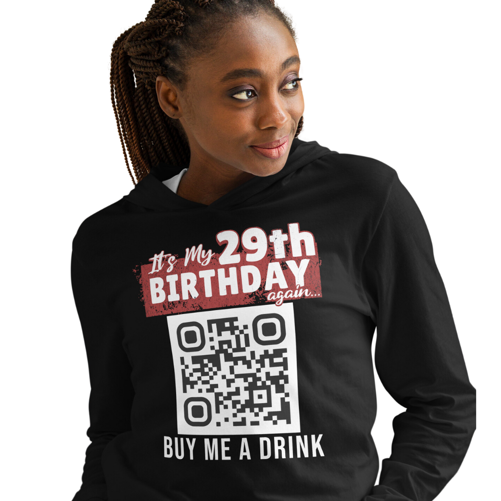 It's My 29th Birthday (Again) Buy Me A Drink Lightweight Hoodie - Personalizable