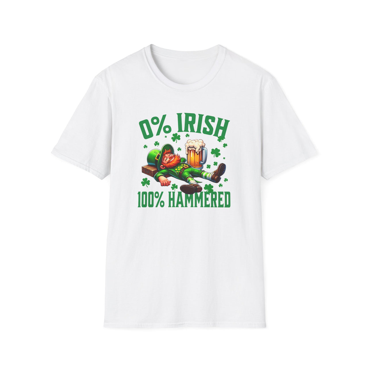 St. Patrick's Day Tee | 0% Irish 100% Hammered | Unisex Top for Celebrations, Casual Wear, Gift for Beer Lovers,