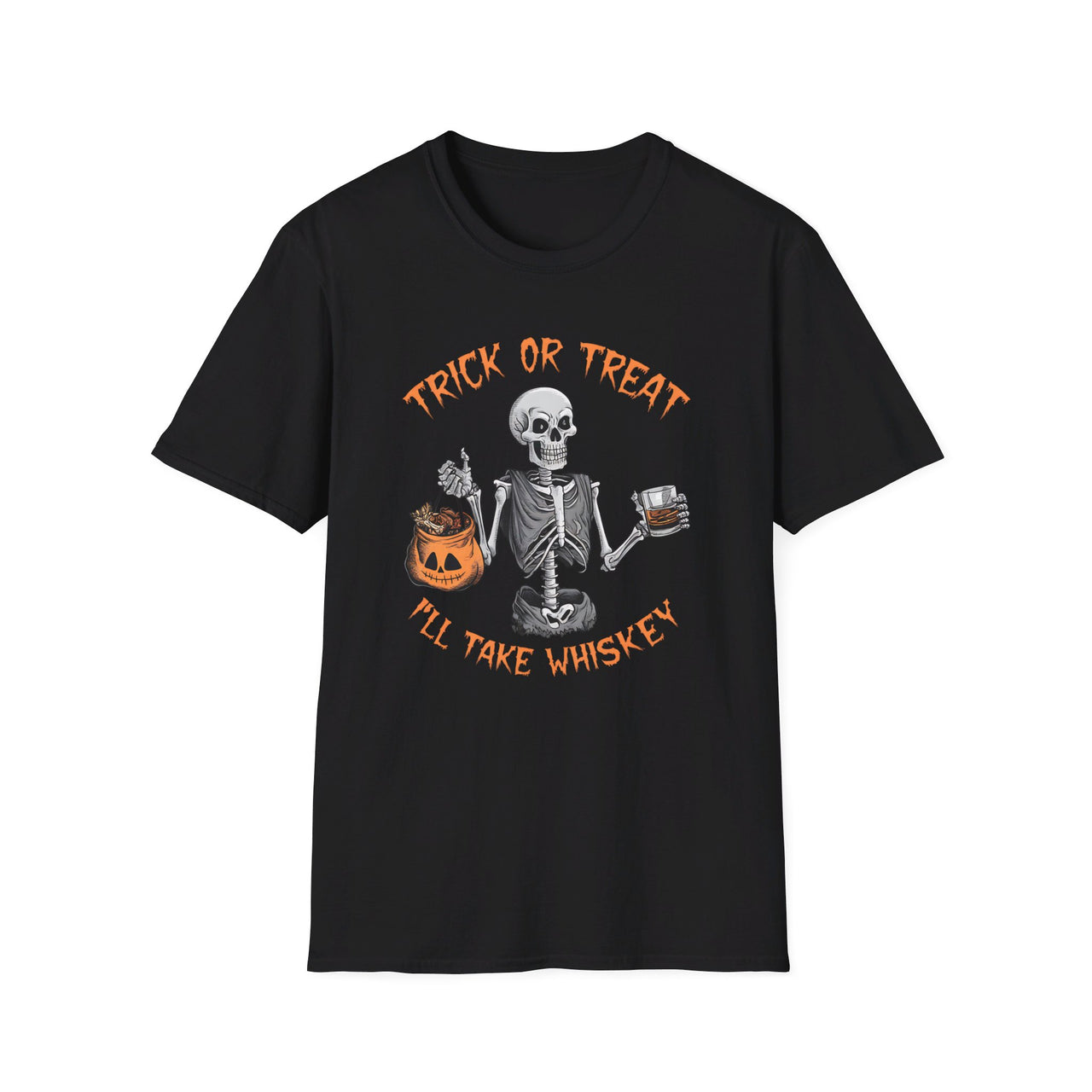 Trick or Treat I'll Take Whiskey Funny Halloween Tee