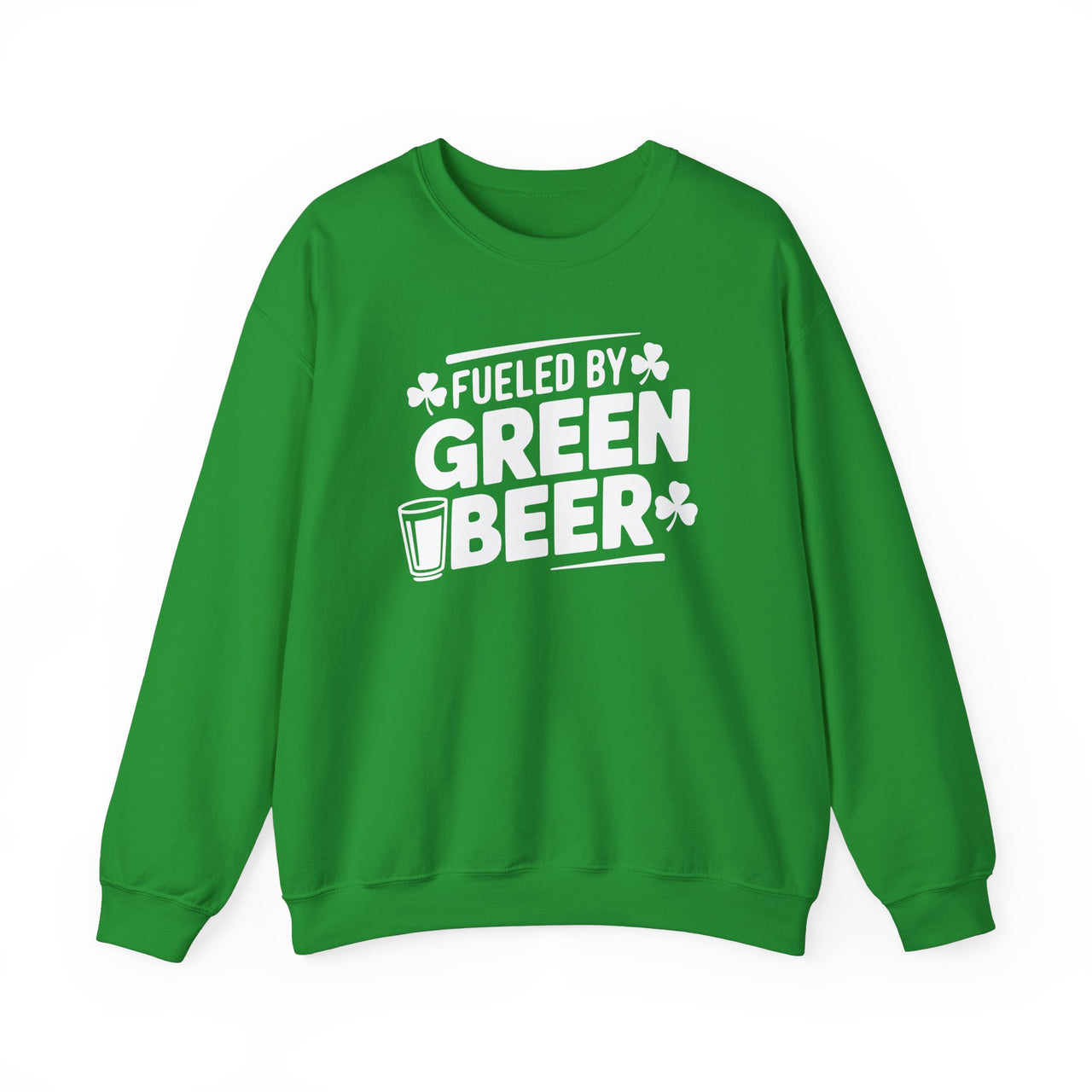 St. Patrick's Day Sweatshirt | Fueled by Green Beer | Funny Irish Drinking Crewneck | Festive St. Paddy’s Sweatshirt