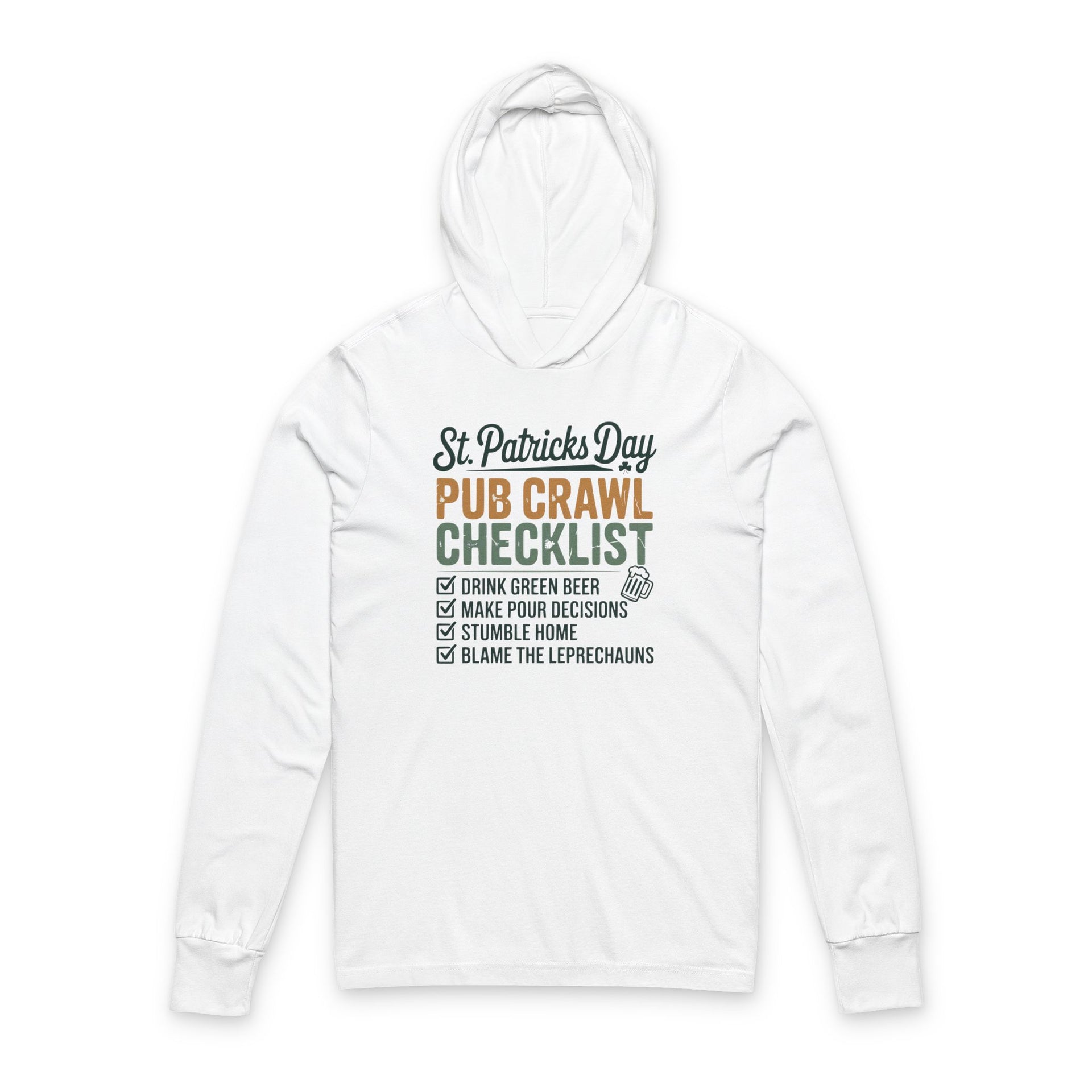 St. Patrick’s Day Pub Crawl Checklist lightweight hoodie