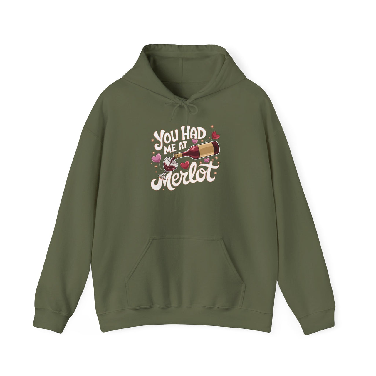 You Had Me at Merlot Funny Valentine’s Hoodie - Romantic Wine Lover Pullover, Gift for Him or Her