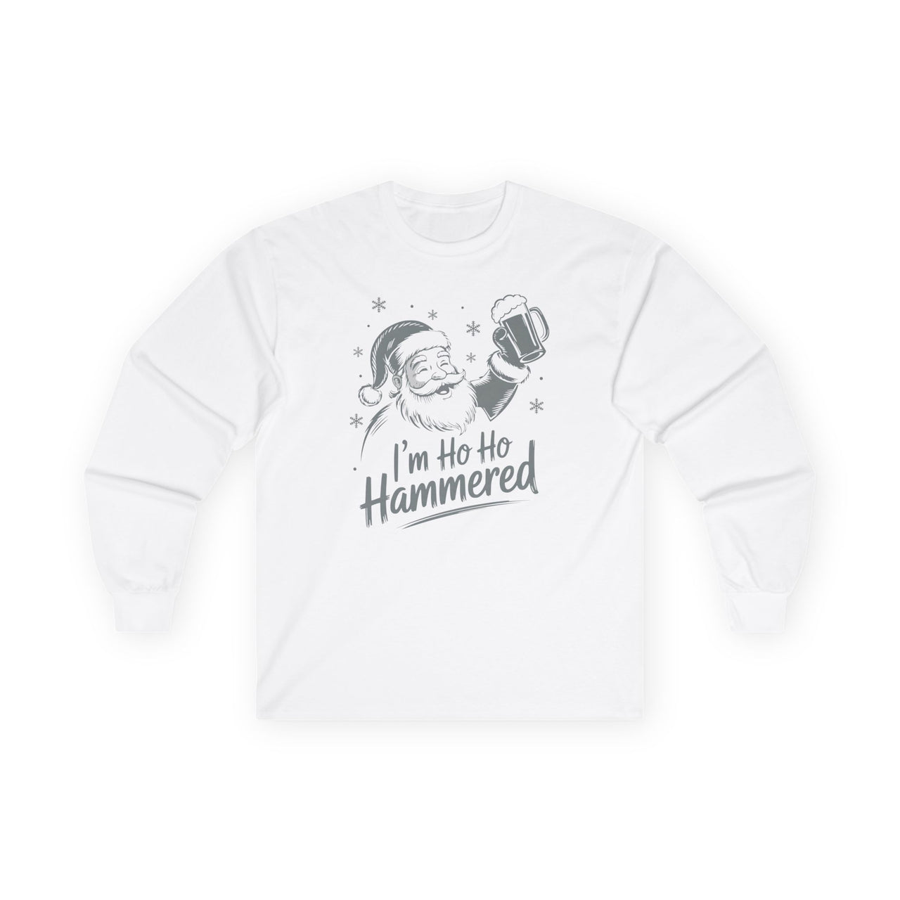 Ho Ho Hammered – Funny Santa Christmas Drinking Long Sleeve Tee