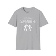 a gray t-shirt with 'it's 5 o'clock SOMEWHERE' text funny day drinking, spring break, summer acation, guys trip or girls trip design
