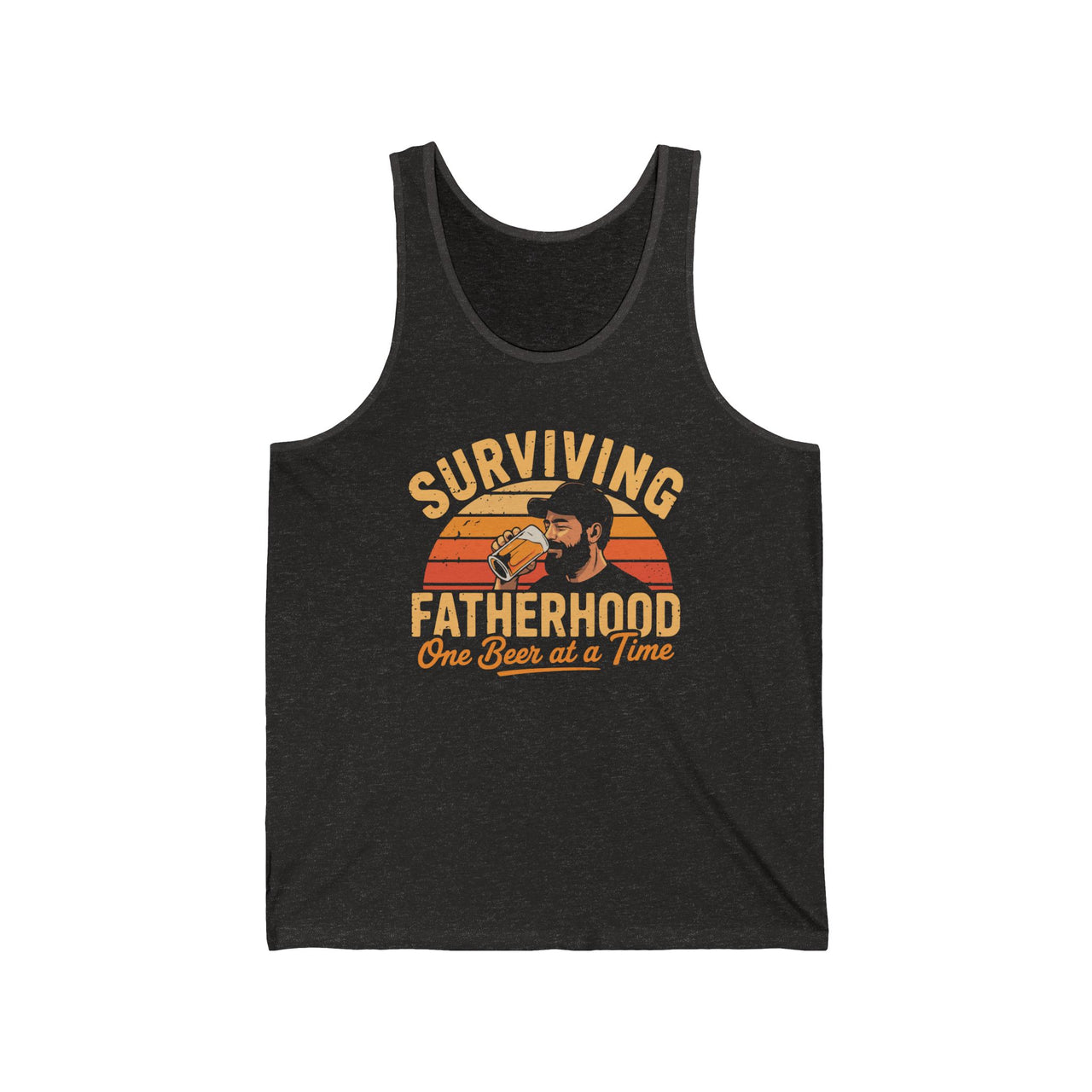 Surviving Fatherhood One Beer at a Time  Father's Day Tank Top