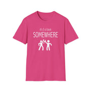 a coral t-shirt with 'it's 5 o'clock SOMEWHERE' text funny day drinking, spring break, summer acation, guys trip or girls trip design

