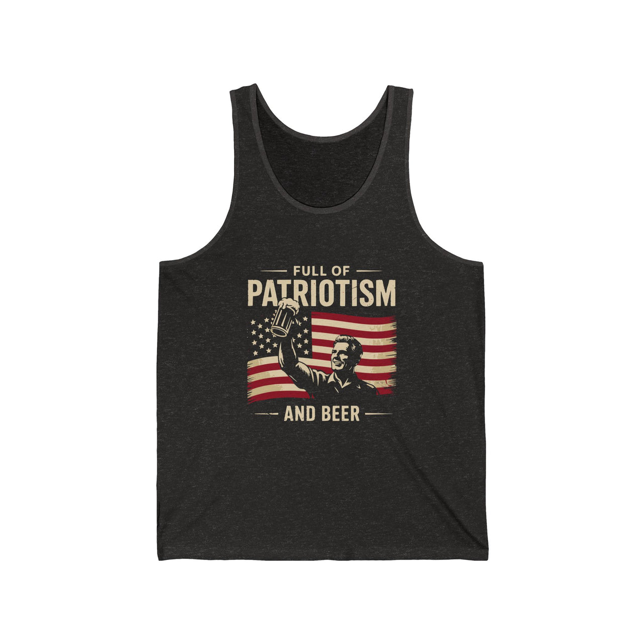 4th of July – Full of Patriotism and Beer – Patriotic Soft Cotton Jersey Tank Top