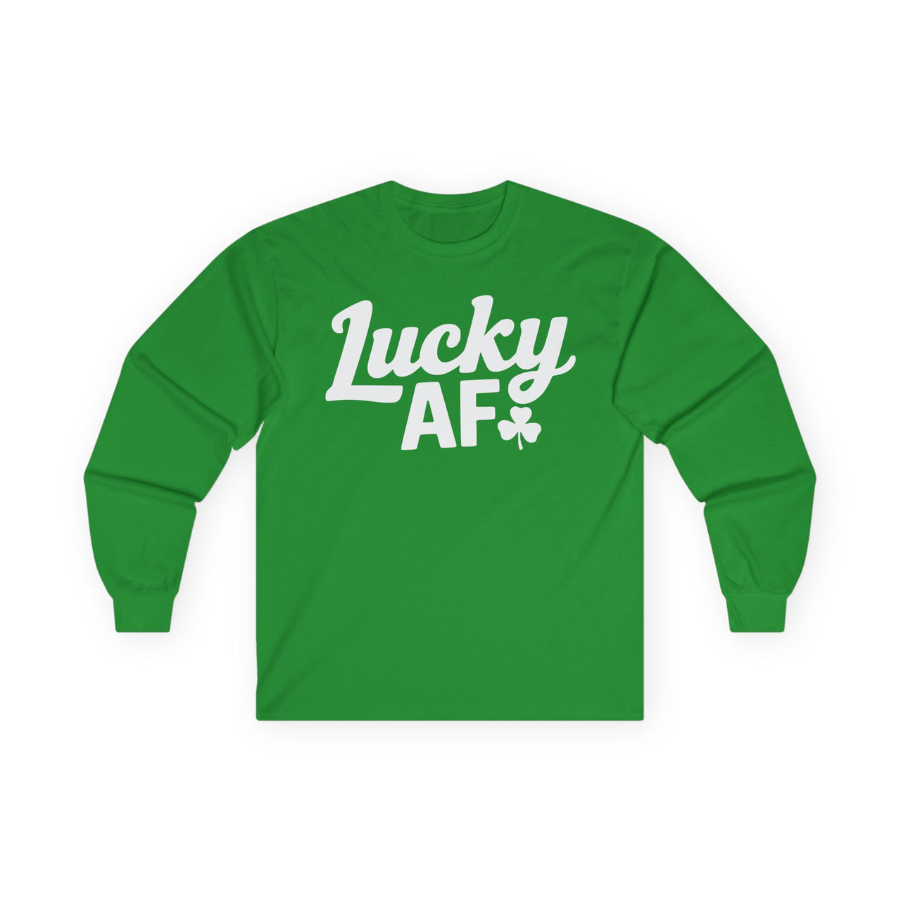 St. Patrick's Day Long Sleeve Shirt | Lucky AF | Funny Irish Shamrock Tee | Festive Clover St. Paddy’s Shirt