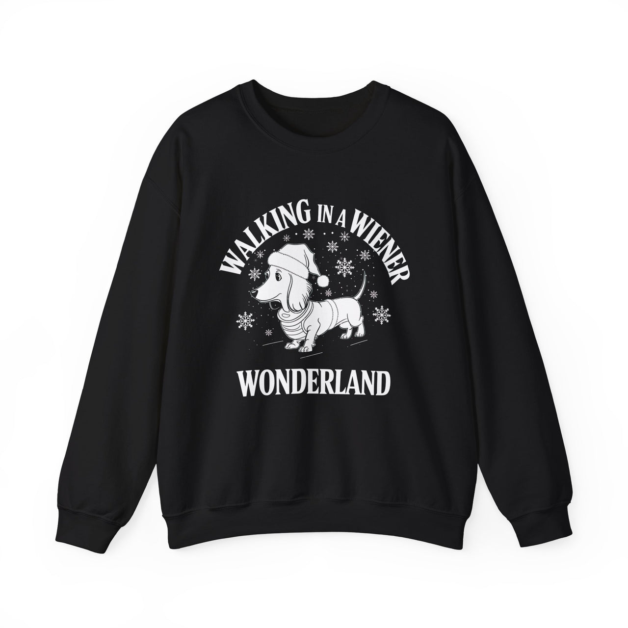 Walking in a Wiener Wonderland Funny Dachshund Christmas Sweatshirt