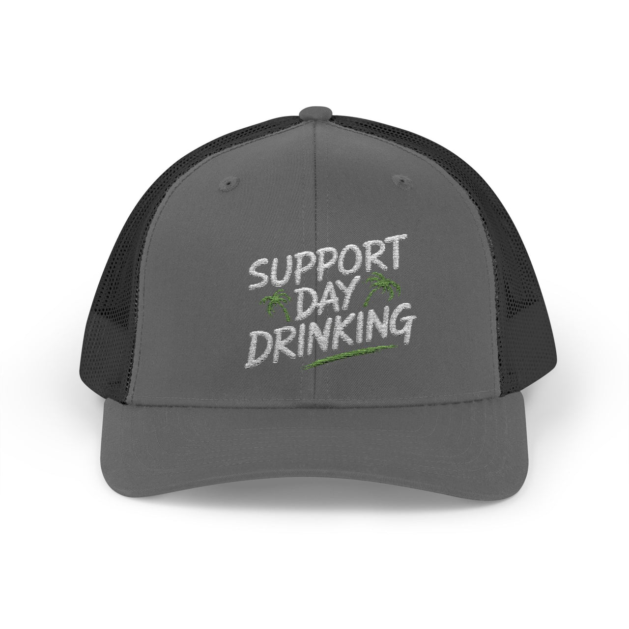 Support Day Drinking Trucker Hat – Funny Embroidered Snapback Cap