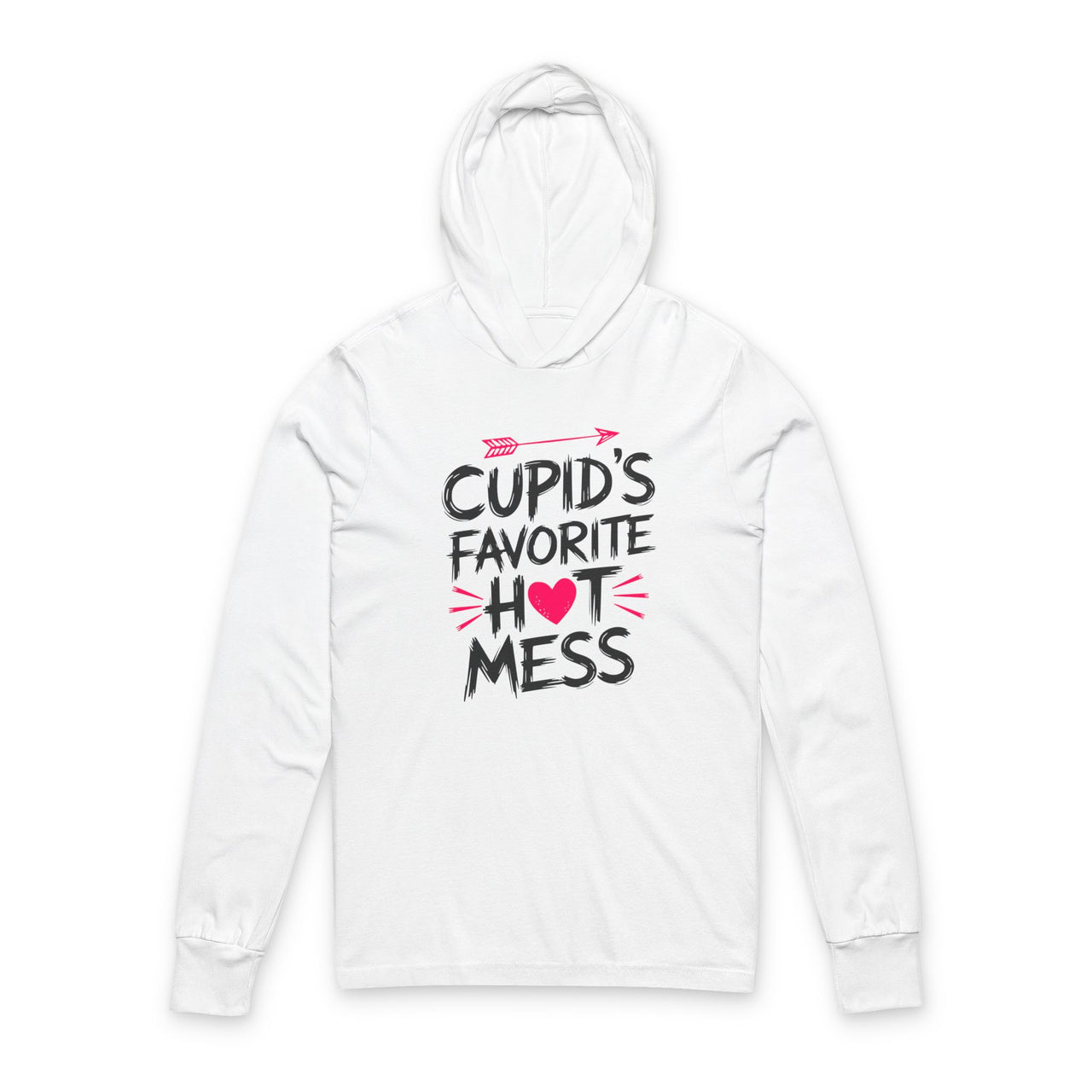 Cupid's Favorite Hot Mess - Funny Valentine's Day Featherweight Hoodie - Unisex (Men's & Women's)