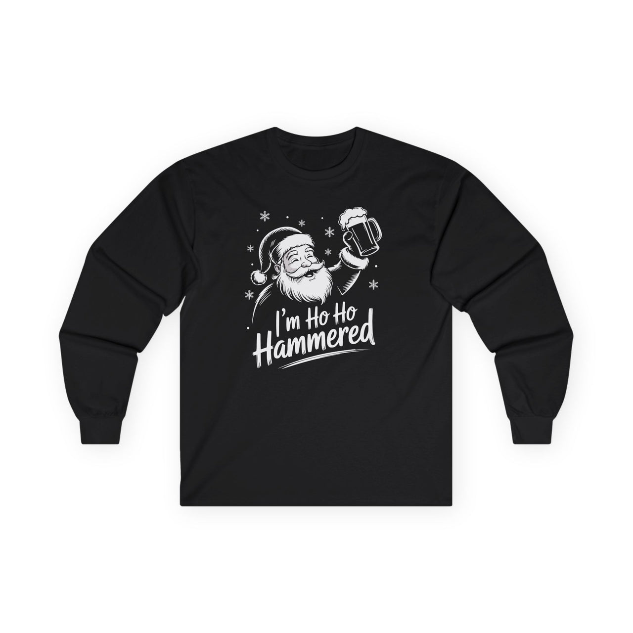 Ho Ho Hammered – Funny Santa Christmas Drinking Long Sleeve Tee