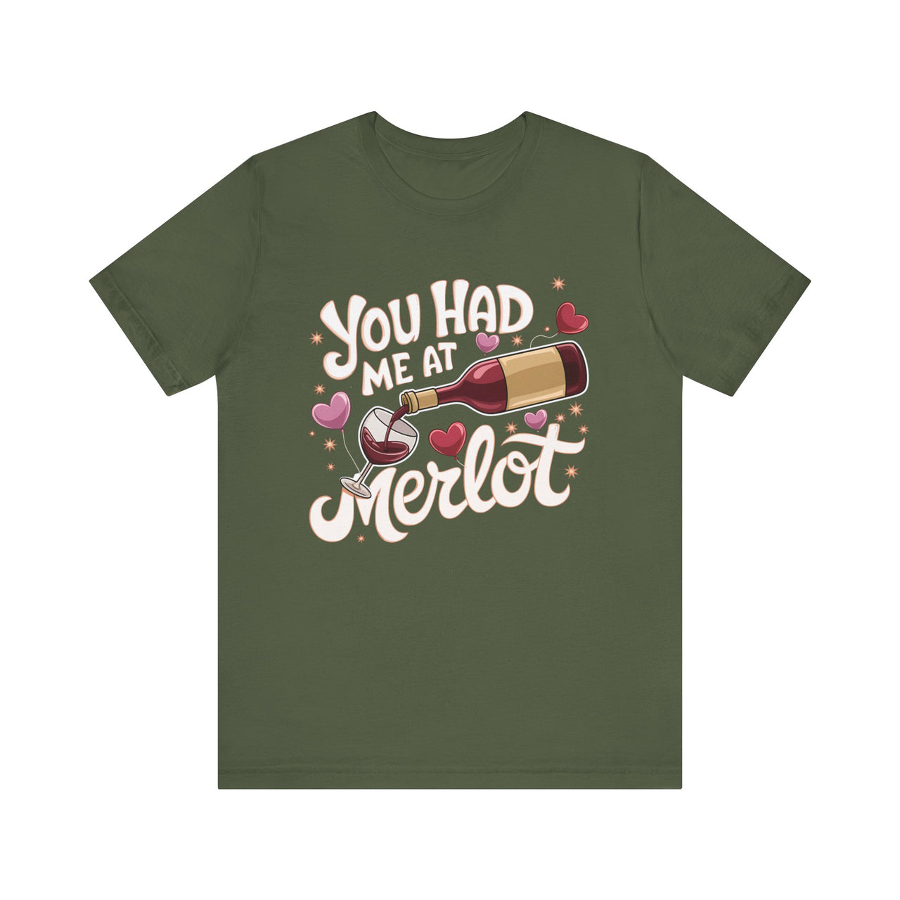 You Had Me at Merlot Funny Valentine’s Day T-Shirt - Romantic Wine Lover Tee, Perfect Gift for Him or Her