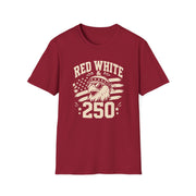 Red White and 250 shirt featuring eagle and American flag design