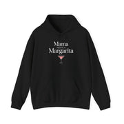 a black hoodie with 'Mania Needs a Margarita' text and a cocktail graphic funny mother's day, girls trips, beach trips, mom life design
