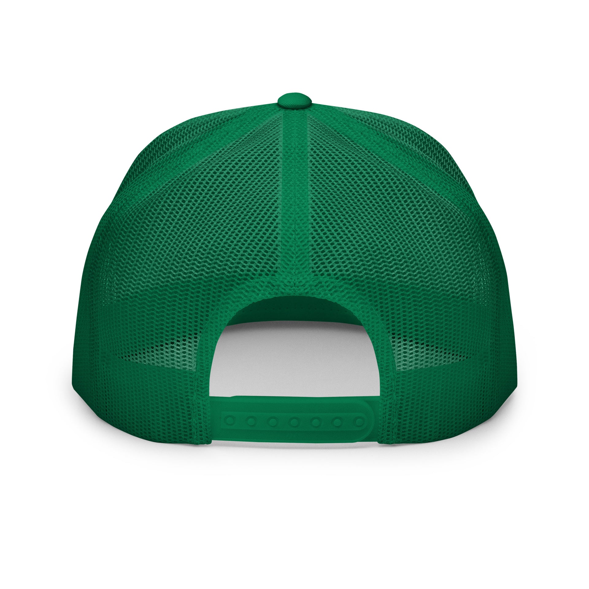 green and white flat bill trucker hat  with the text "Irish Goodbye Specialist" funny St Patricks Day design